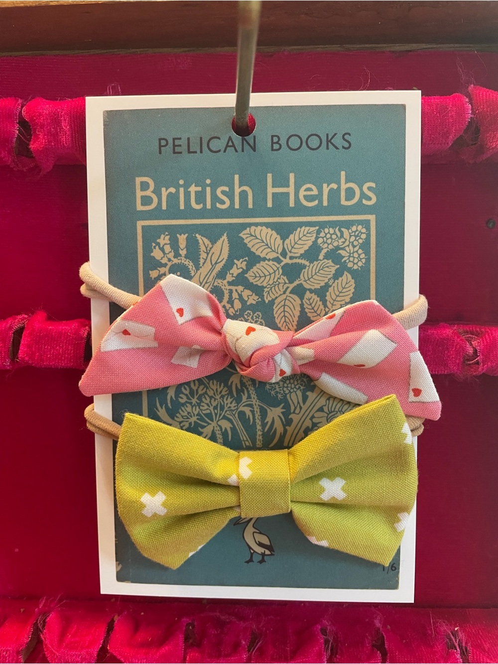 Girls Bow Hair Headband Set in Pink & Lime – Soft Elastic Bows